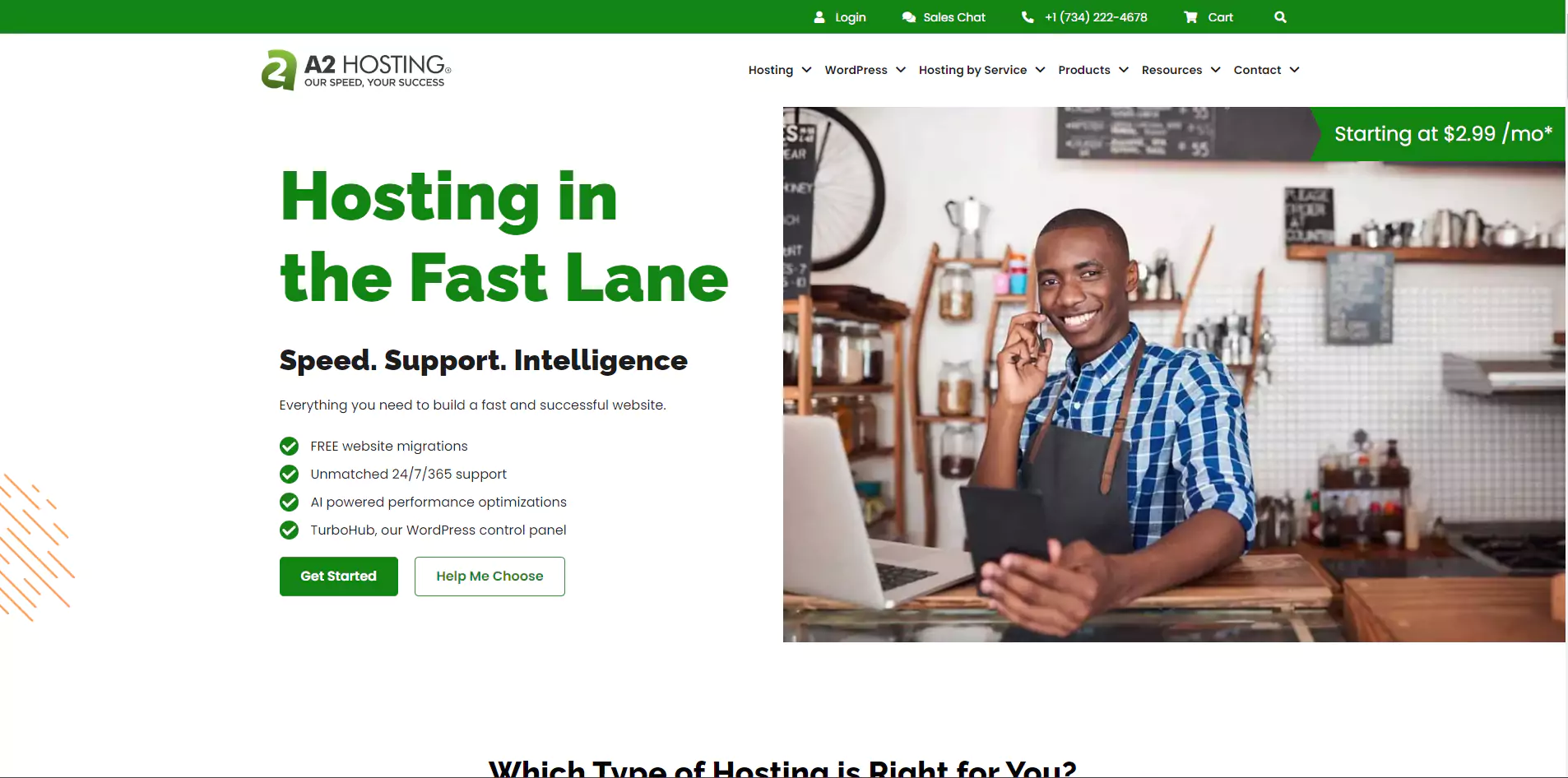 A2 Hosting Home page banner