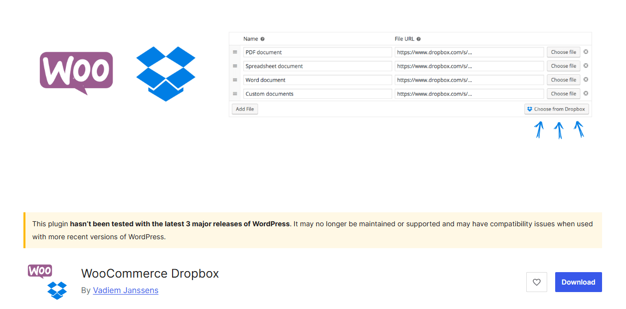 WooCommerce Dropbox Plugin