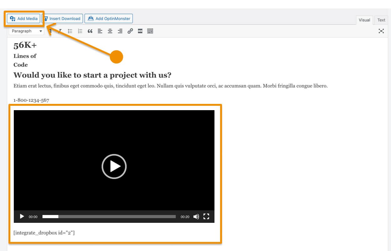 Classic Editor Shortcode and Video Selection