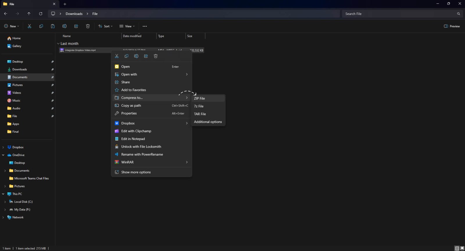 Compress files before downloading