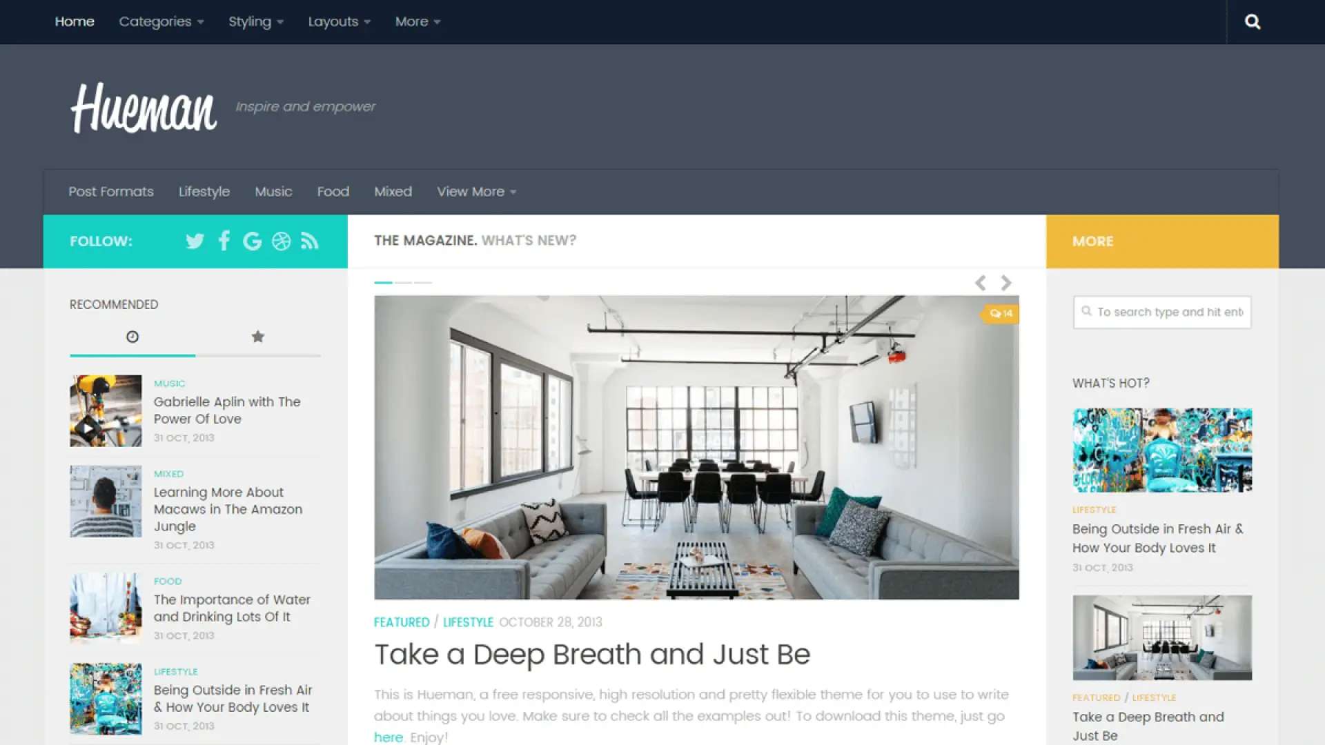 Best WordPress Themes for Blogging Hueman