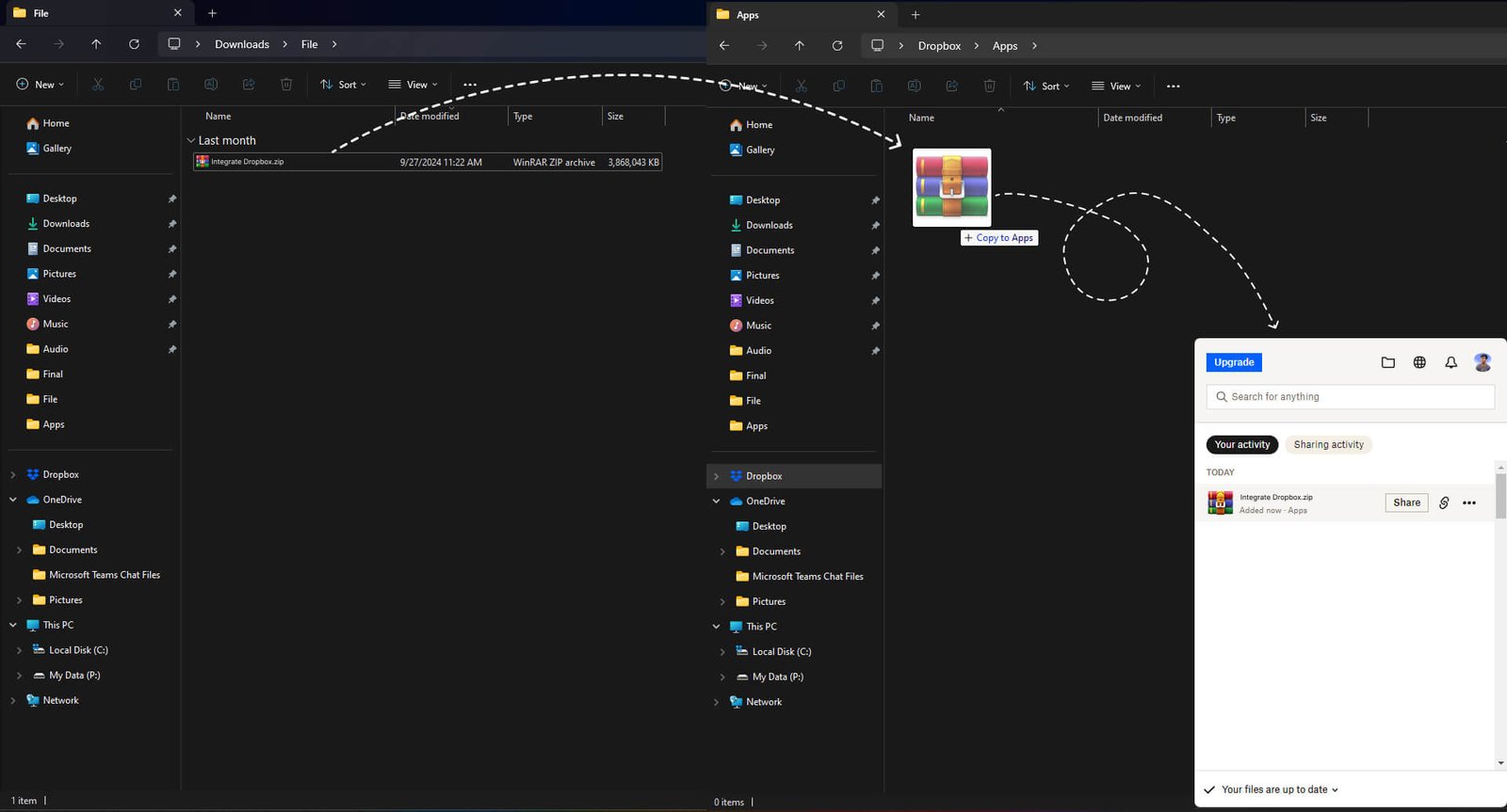 Use the Dropbox desktop app
