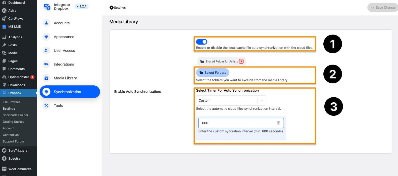 AutoSync Dropbox Files and Folders Enable Auto Sync Folder in Integrate Dropbox