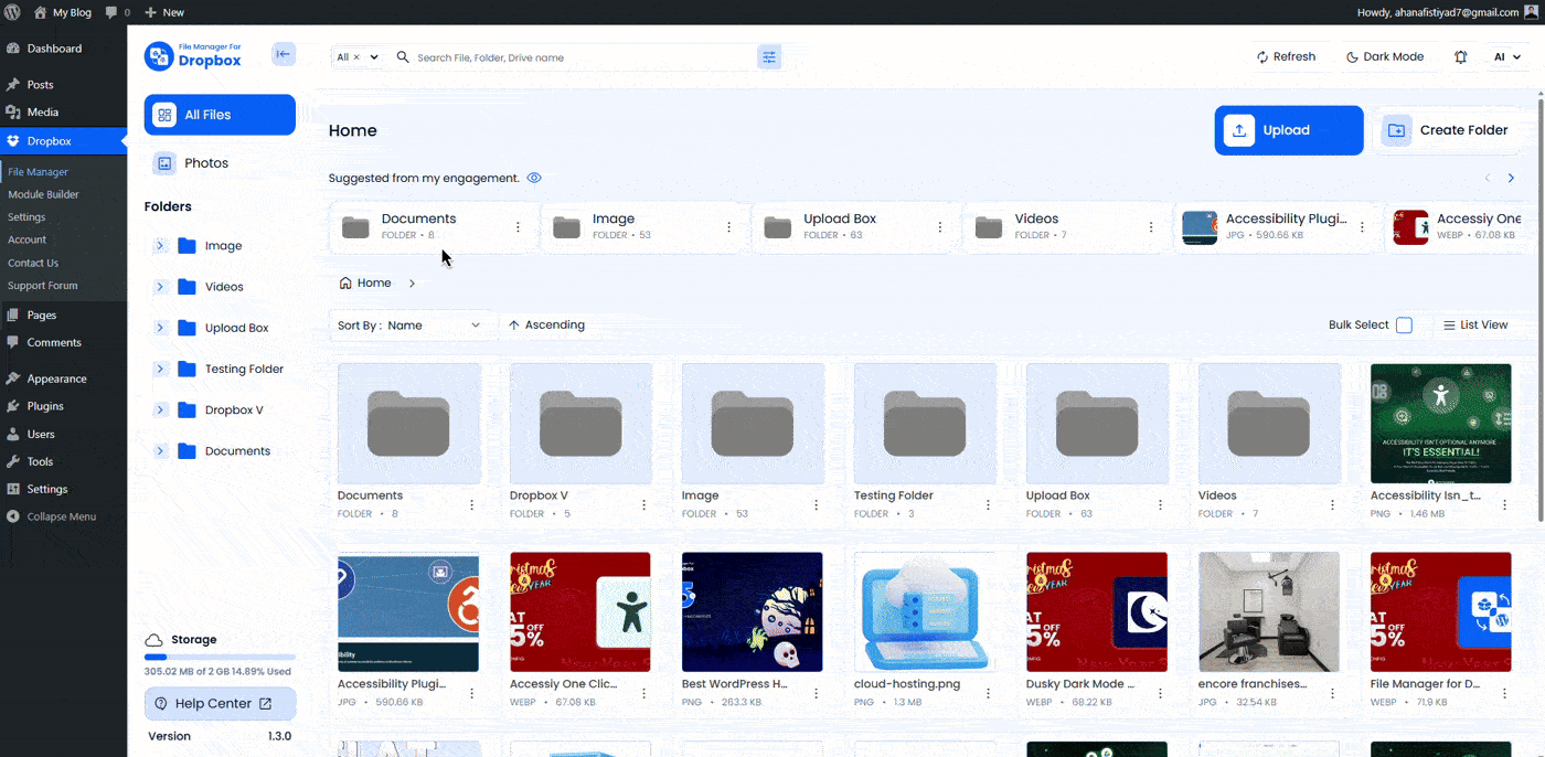 Add a new module in File Manager For Dropbox