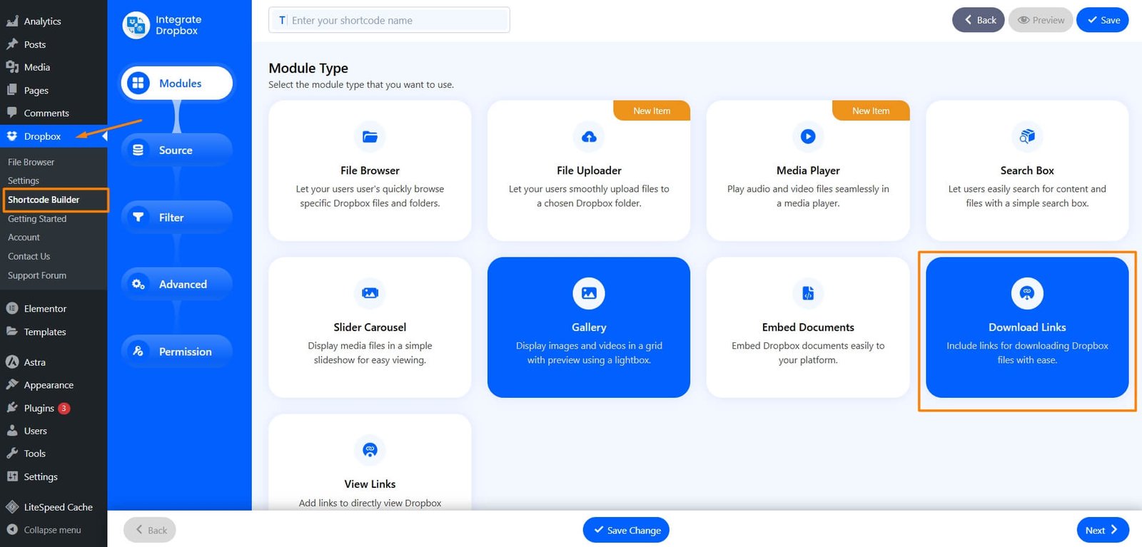 download links module