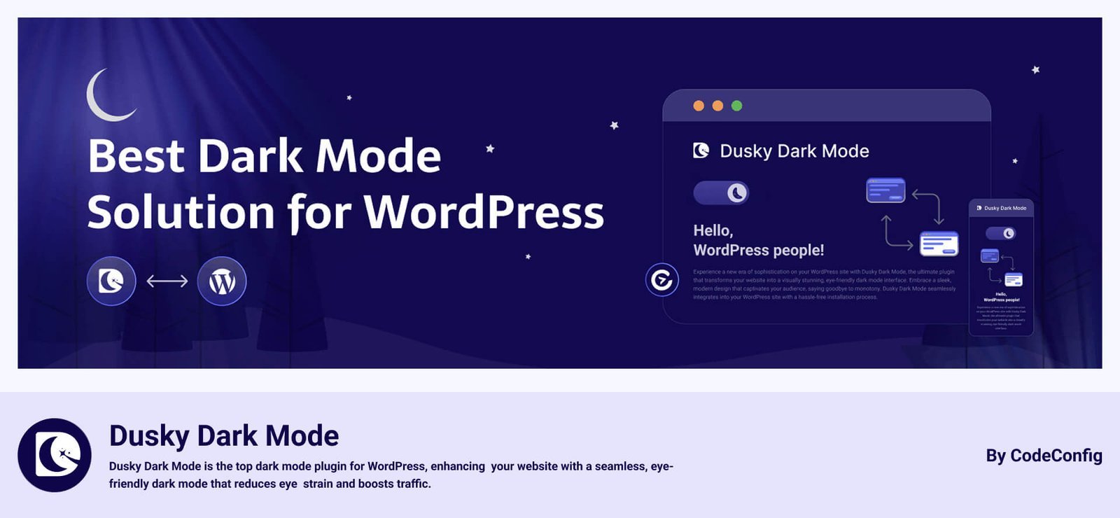 Accessibility Plugin for WordPress Dusky Dark Mode