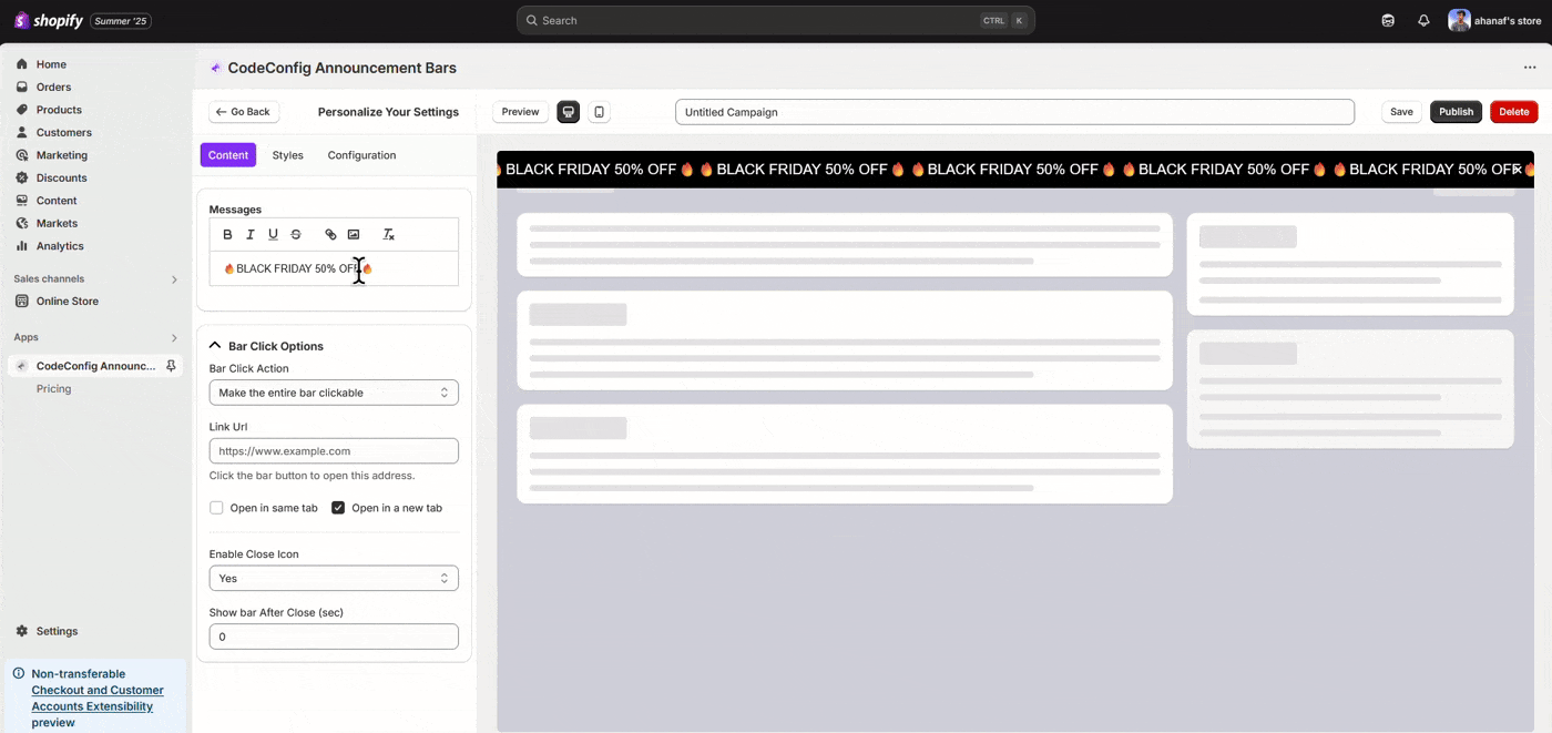 Customize Your Announcement Bar In Shopify