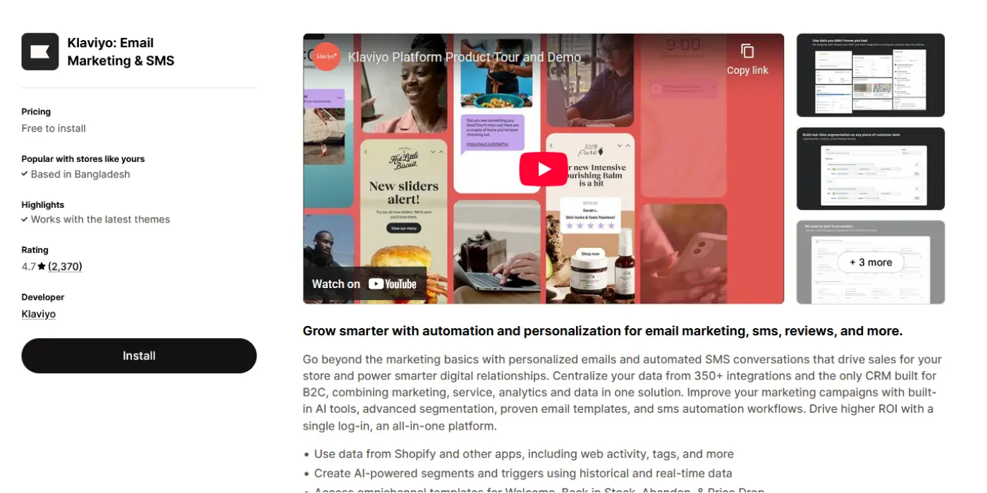 Must Have Shopify App Klaviyo