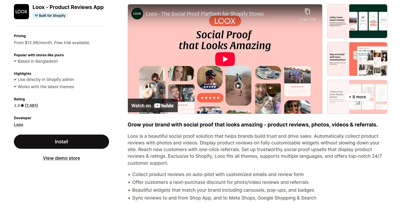 Must Have Shopify App Loox