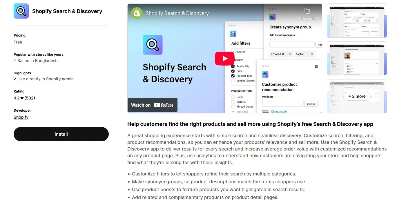 Must Have Shopify App Shopify Search & Discovery
