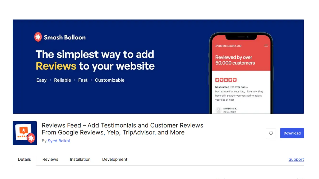 WordPress Google Reviews Plugin-Smash Balloon