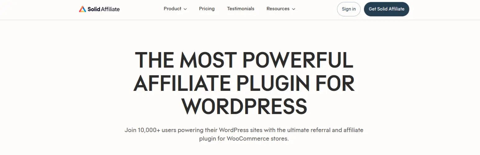 Affiliate Plugins For WooCommerce Solid Affiliate