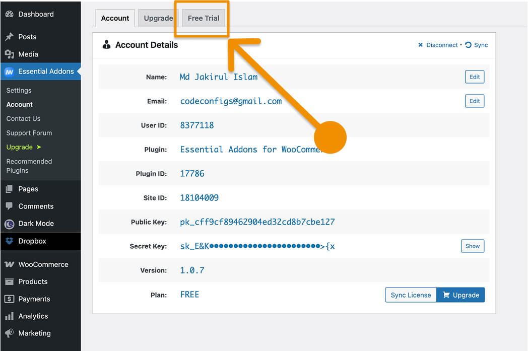 Get a Trial Version of Essential Addons For WooCommerce