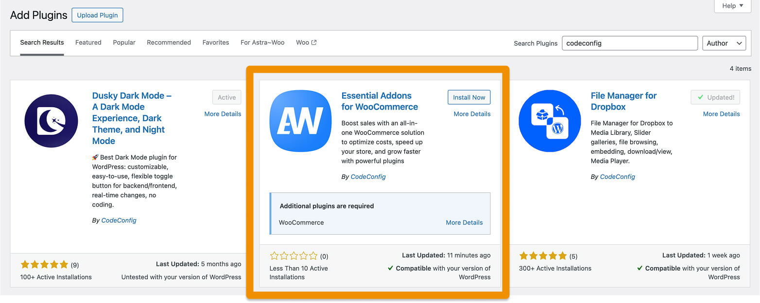 Install Essential Addons for WooCommerce
