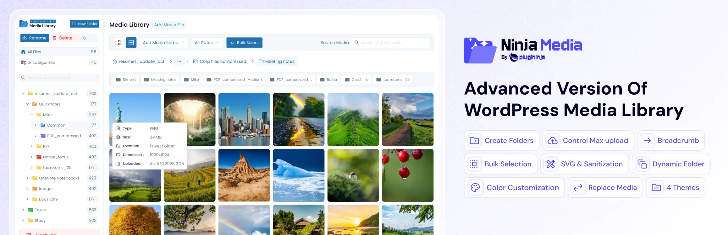 Ninja Media- Best Media Library Plugin For WordPress