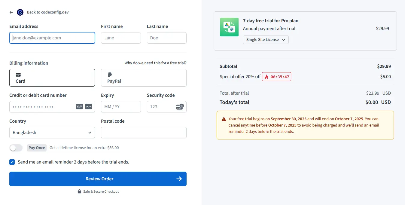 7-day Free trail for Integration For Google Drive