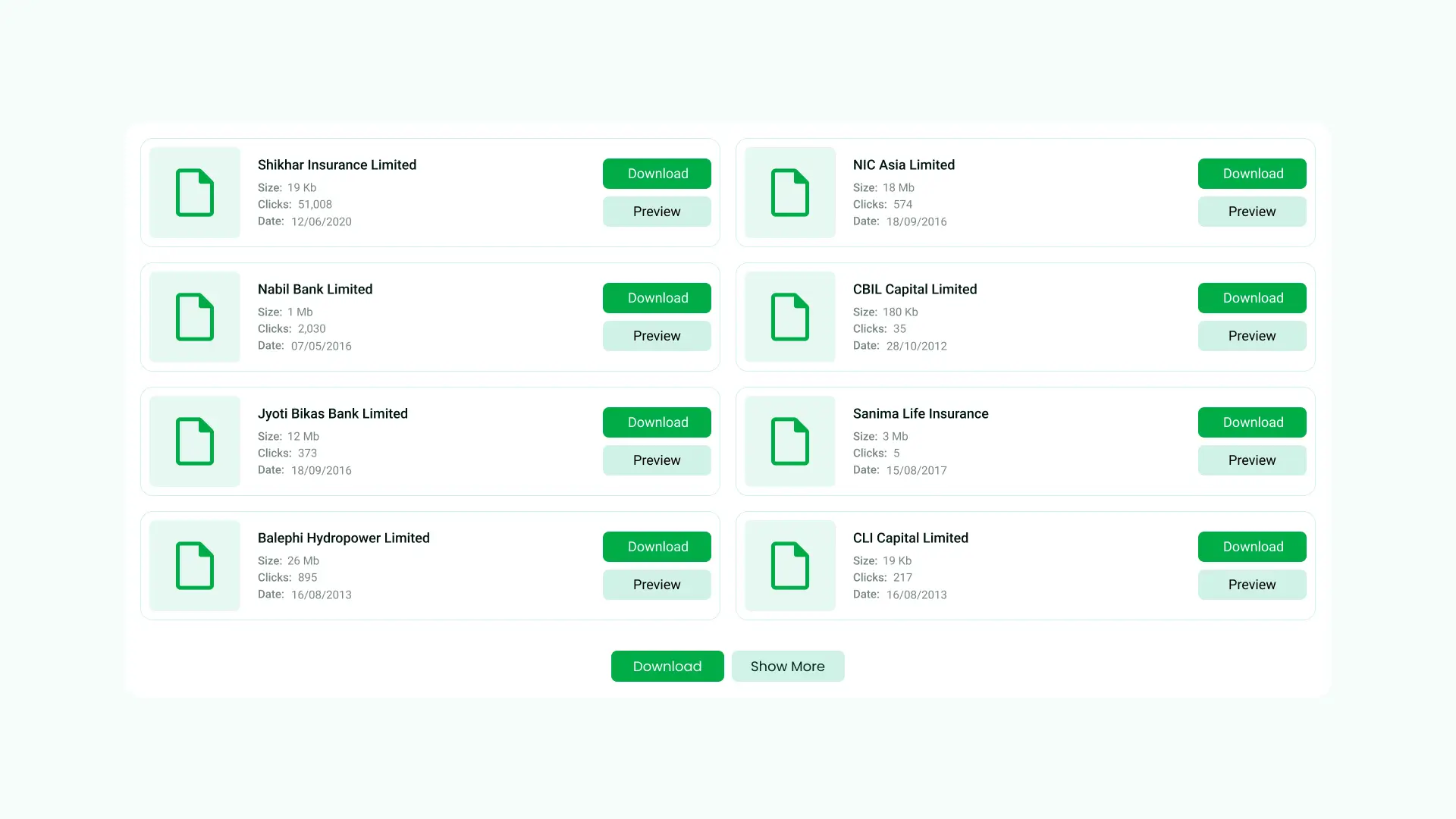 Google Drive List view Output