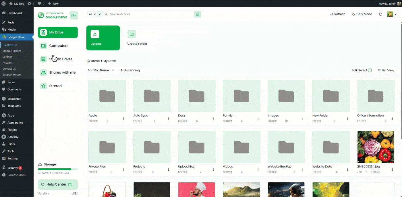 Google Drive Media Library Integration