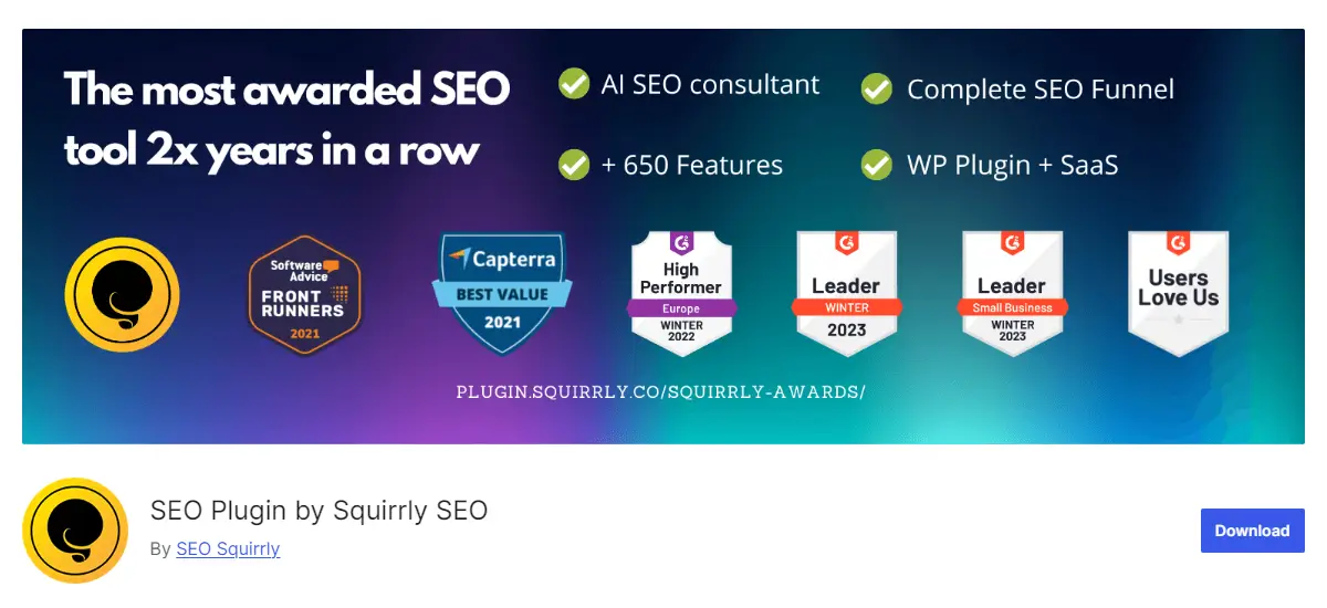 Squirrly SEO WordPress Banner