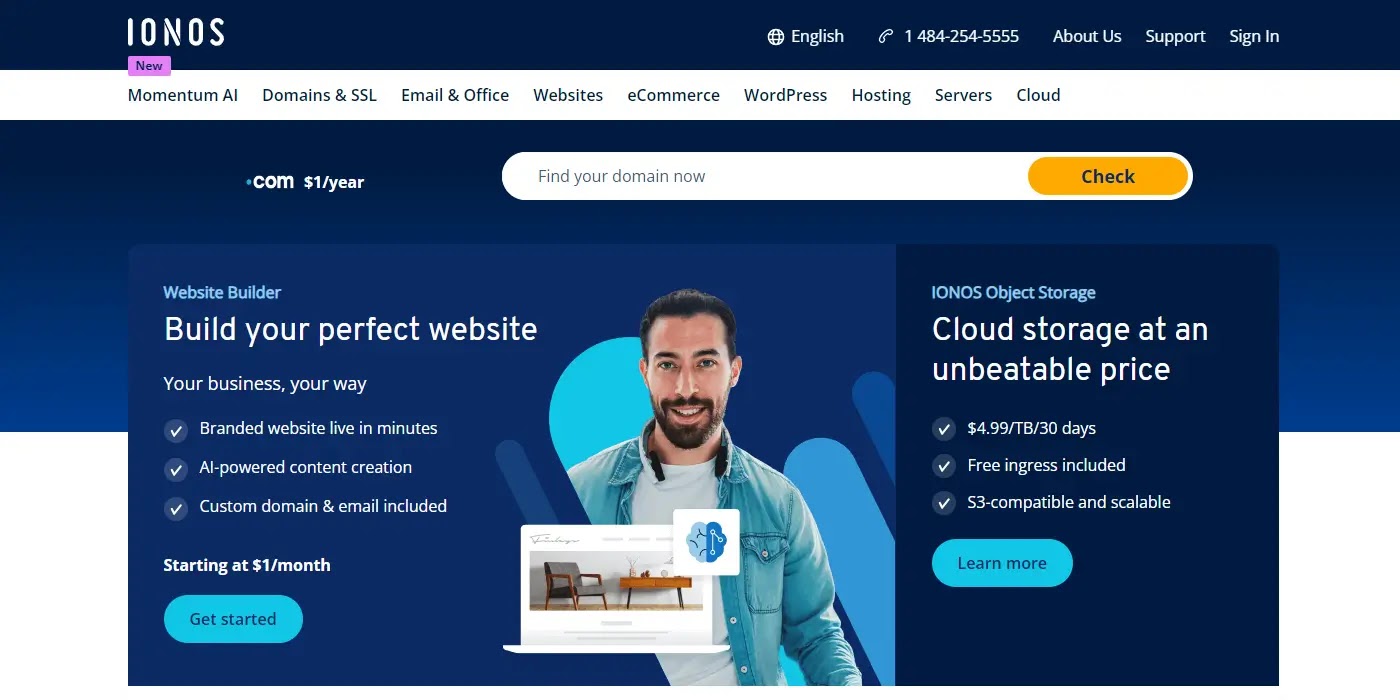 IONOS Home Page Banner
