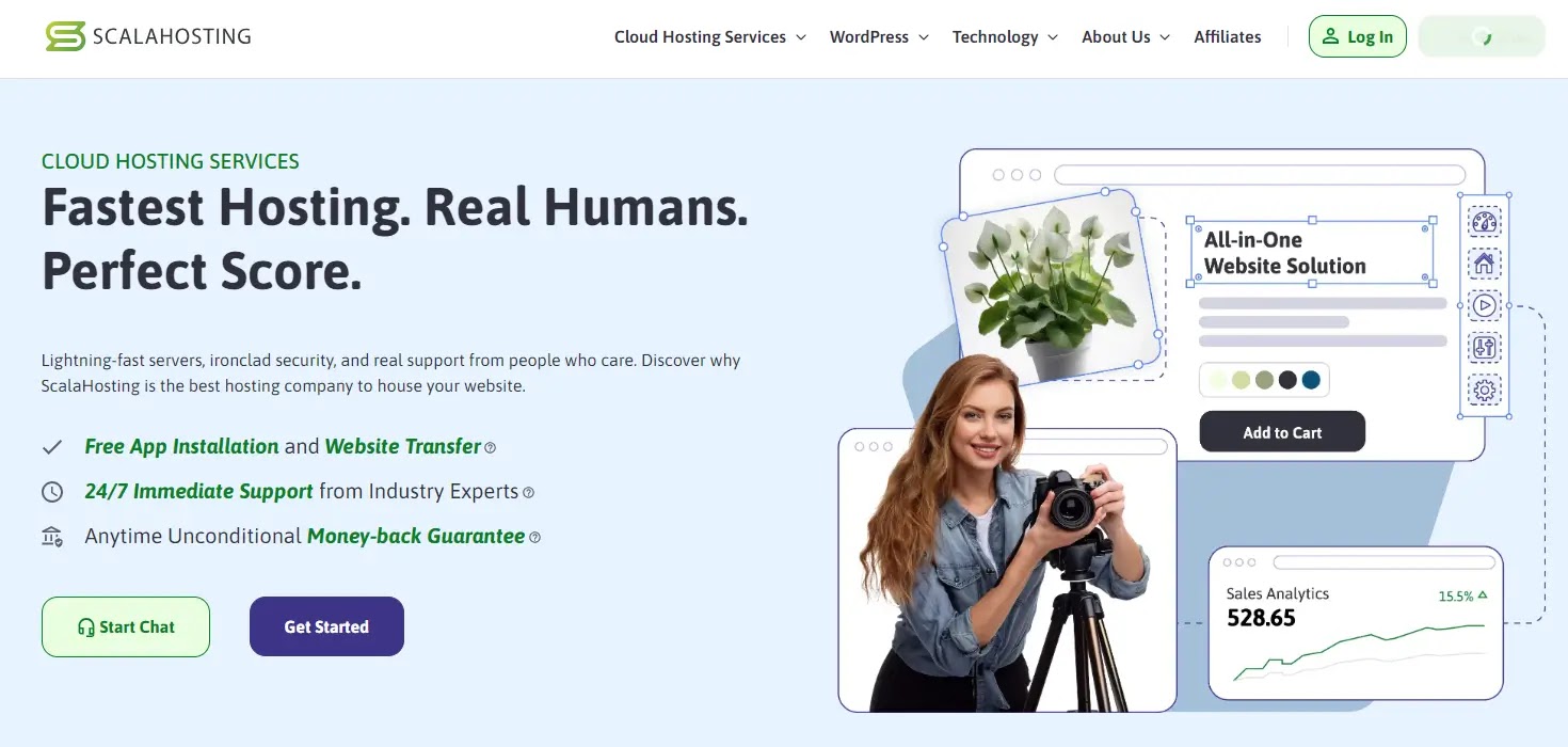 ScalaHosting home page Banner