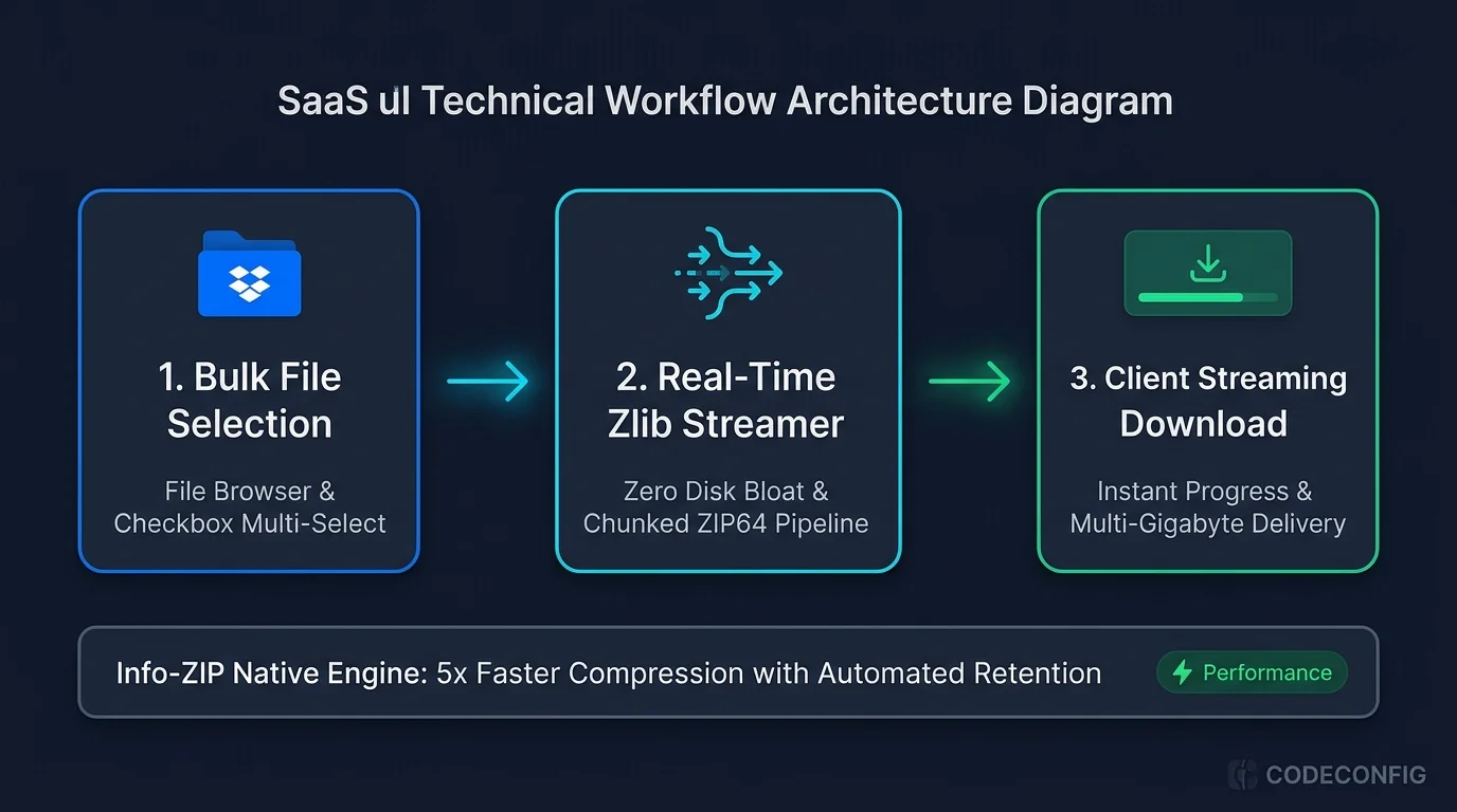 File Manager for Dropbox 1.3.17 - Bulk ZIP Streaming and Backup Engine Architecture